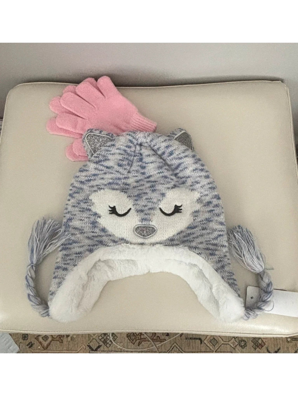 Girls Winter Hat & Gloves Set M/L